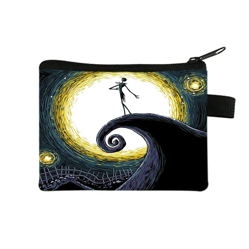 Color: Blue - The Nightmare Before Christmas Coin Purse Female Wallets Portable ID Card Holders Children's Key Storage Bag Birthday Gifts