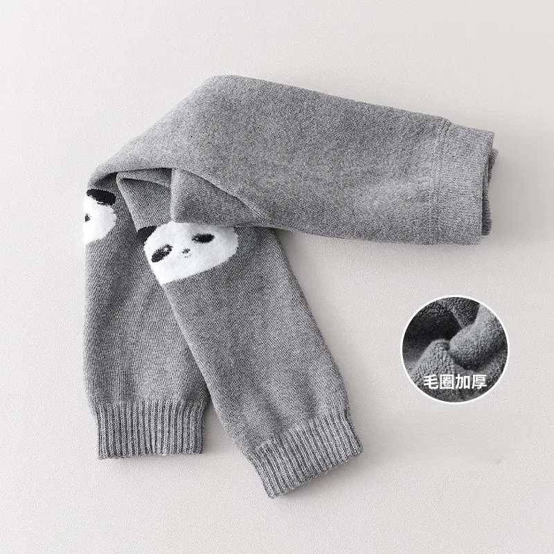 Color: Gold, Kid Size: 9M - Autumn Winter Thickened Baby Pantyhose A-class Girl Stocking Infant Toddler Knit Tights Cute Print High Waist Overall Legging