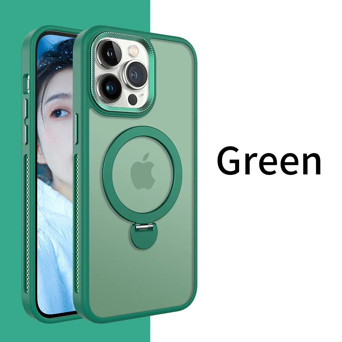 Color: Gold, Material: Vinyl - For iPhone 15 Pro Max 360?° Rotation Magnetic Holder Stand Matte Phone Case For iPhone 11 12 13 14 15 Plus Heat Dissipation Cover