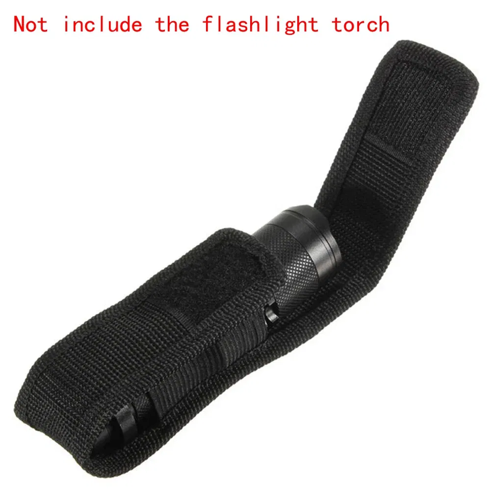 Color: Dark Grey - 1PC 12/14/16.5/18cm Nylon Holster Holder Adhesive Belt Pouch Case for LED Flashlight Torch Universal Portable Holster