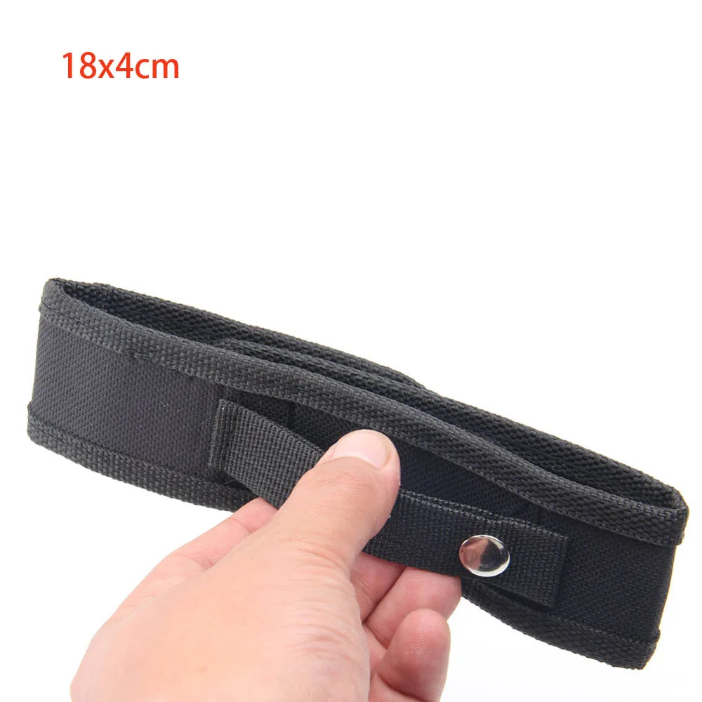 Color: Dark Grey - 1PC 12/14/16.5/18cm Nylon Holster Holder Adhesive Belt Pouch Case for LED Flashlight Torch Universal Portable Holster