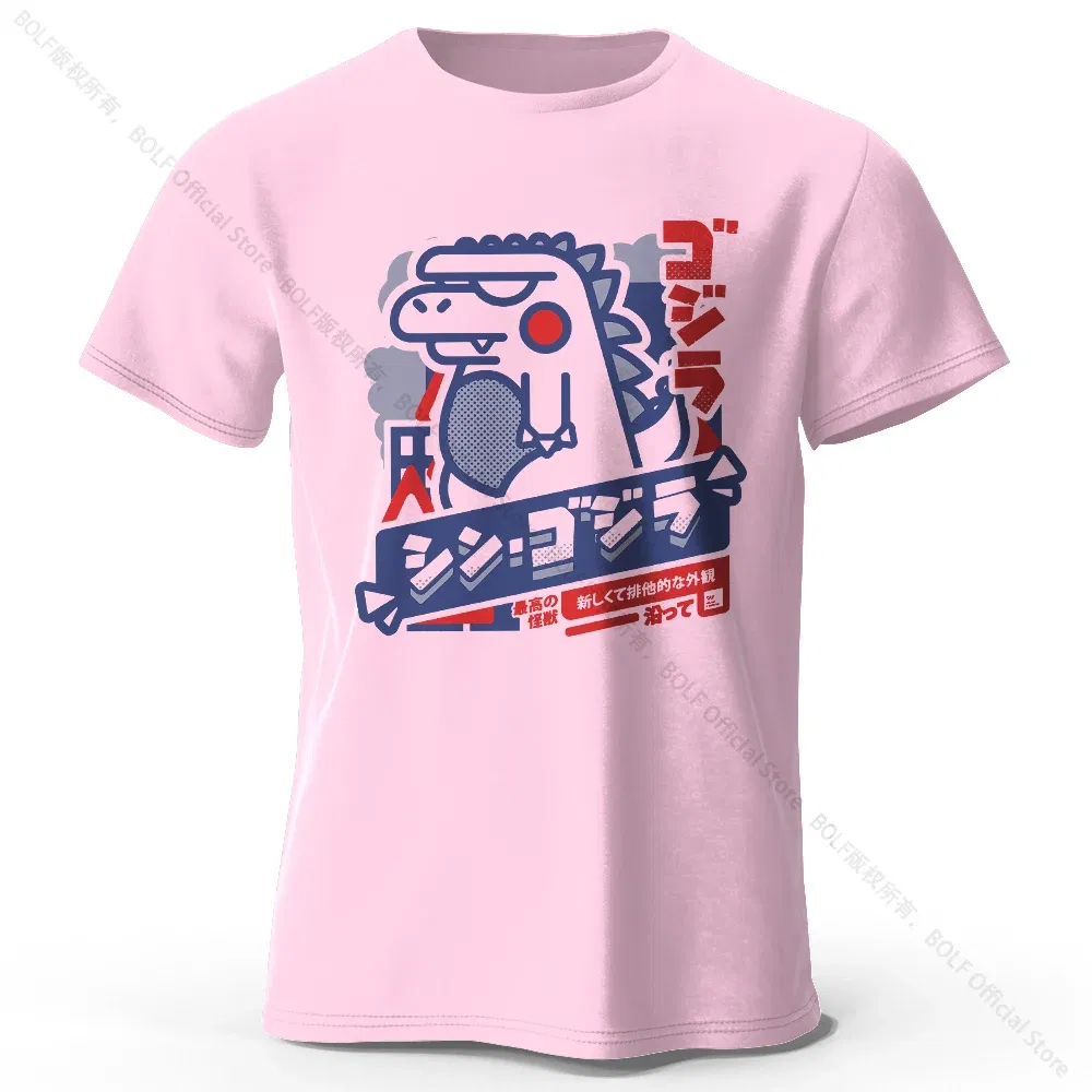 Color: Pink, Size: L - Harajuku Kawaii Animal Printed 100% Cotton T-Shirt, Lightweight Round Neck Short Sleeve Tee, Unisex Casual Wear