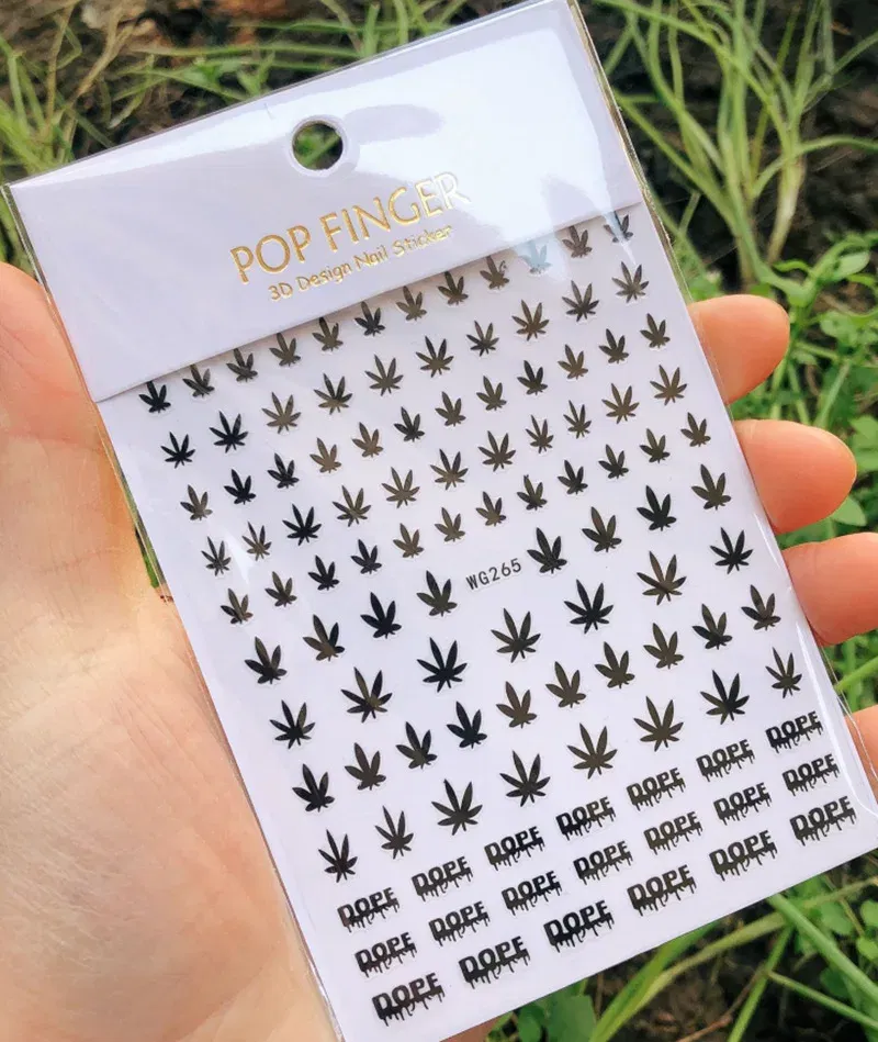 Color: Pink - 1PCS New English Alphabet Nail Stickers Multi-Color Laser Reflective Nail Slider Art Cool Text Nail Kit