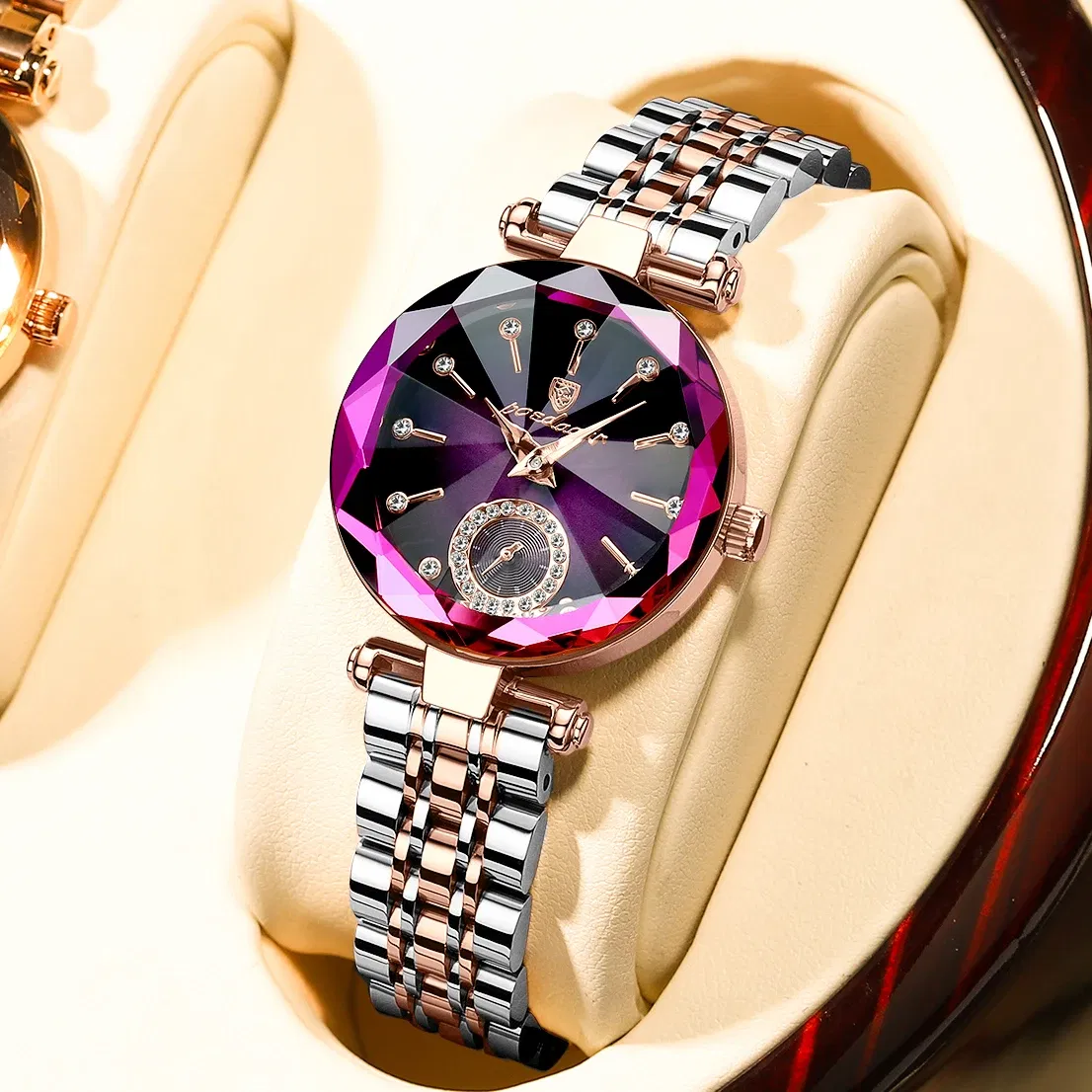 Color: BRONZE - POEDAGAR Luxury Woman Wristwatch Elegant Waterproof Stainless Steel Watch for Ladies Dress Diamond Quartz Women's Watches Reloj