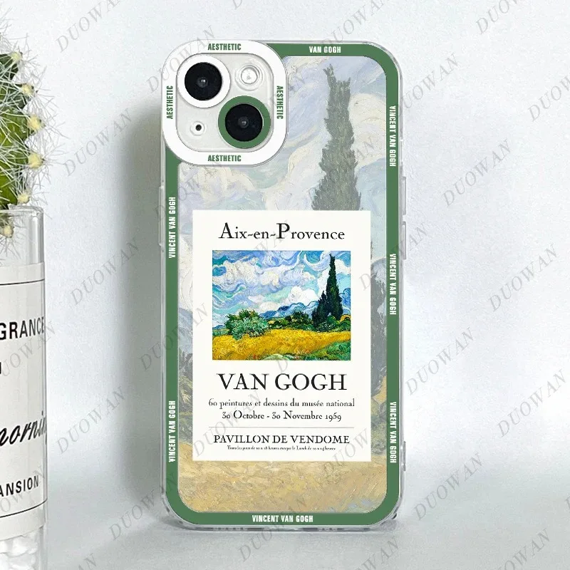 Color: GRAY, Material: PE - Van Gogh Oil Painting Phone Case For Samsung A12 A13 A14 A22 A23 A31 A32 A33 A42 A50 A51 A52 A53 A71 A72 A73 4G TPU Clear Case