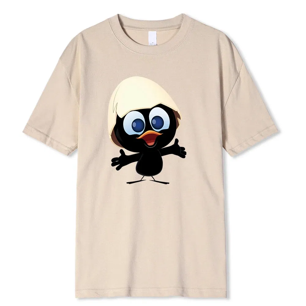 Color: black, Size: M - Sunlight T Shirt Big Size Men Calimero Cartoon pattern Men T Shirt Painted Funny Tshirt Men T Shirt