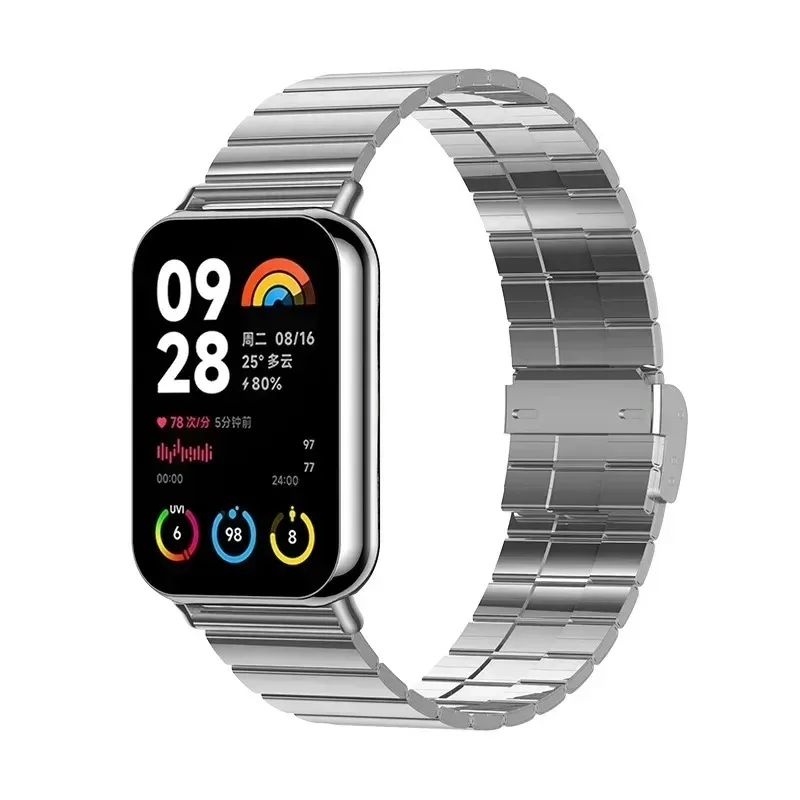 Color: black, Size: XS - Bracelet For Xiaomi Mi Band 8 Pro Strap Xiaomi Mi Band 8 Pro Stainless Steel Bracelet Xiaomi MiBand 8 Pro Belt Watch Strap