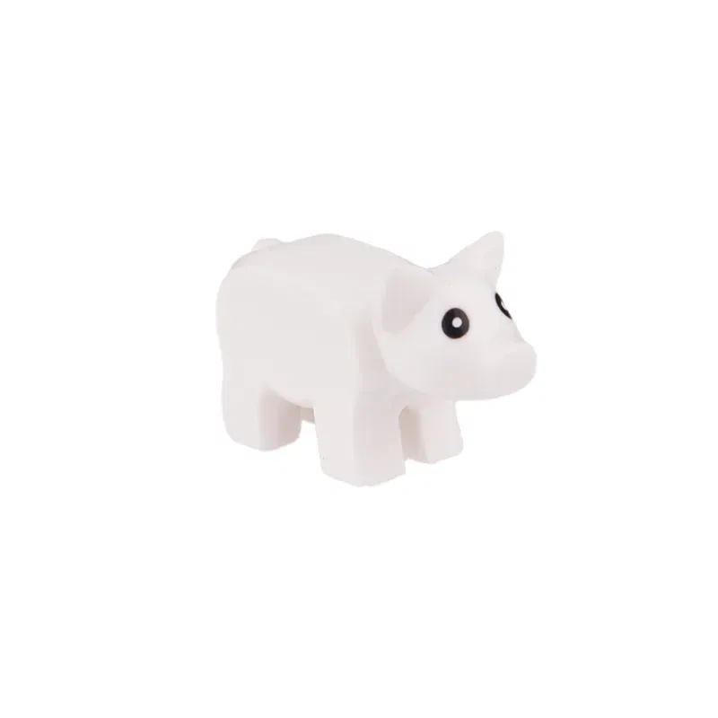 Color: GRAY - MOC City Animal Building Block Figures Hare Dairy Cow Squirrel Dolphin Pug DIY Farm Street View Accessories Bricks Toys Gifts