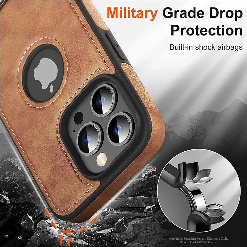Color: Beige, Material: Canvas - PU Leather Kickstand Phone Cases for iPhone 15 Pro Max 14 Plus 11 13 12 Mini Mobile Case with Holder Luxury Slim Shell Cover