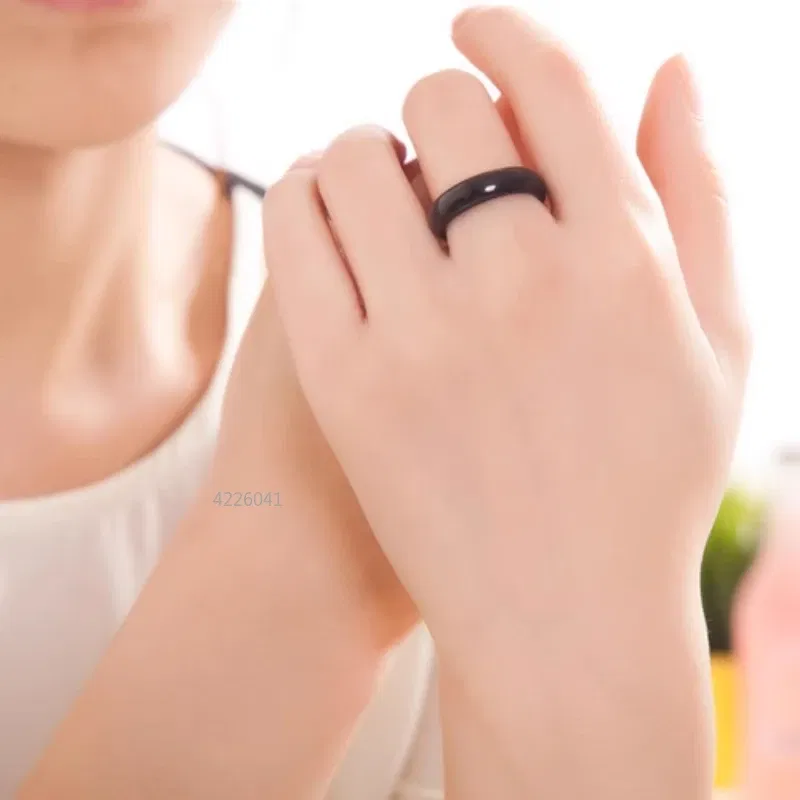 Main Stone Color: green - Natural Chalcedony Hand-carved Jade Ring Fashion Jewelry Gift Jade Rings Various Colors Lovers Gemstones Accessories Wholesale