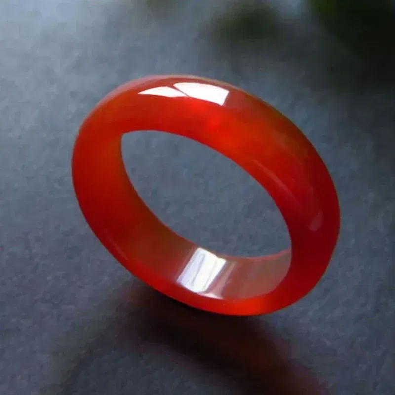 Main Stone Color: green - Natural Chalcedony Hand-carved Jade Ring Fashion Jewelry Gift Jade Rings Various Colors Lovers Gemstones Accessories Wholesale