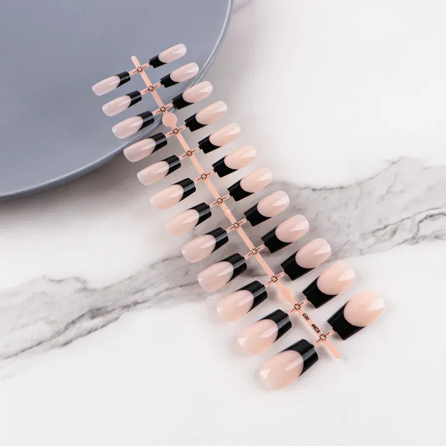Color: Lavender - 24PCS Square Head Matte False Nails Ballet Detachable Full Cover Artificial Fingernails Frosted Press Glue on Fake Nail Tips
