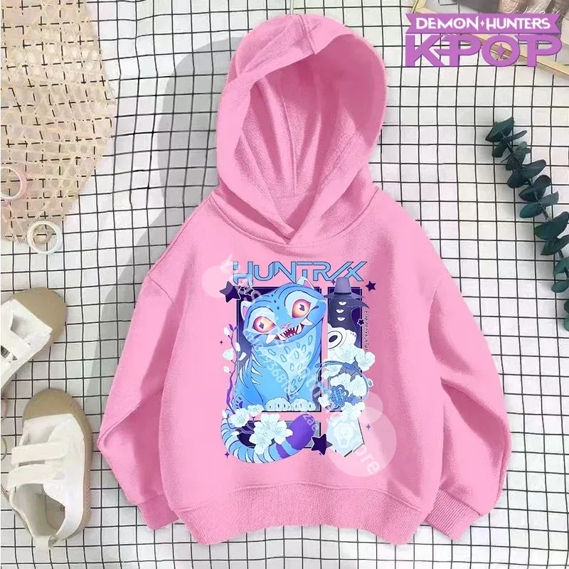 Color: Dark Grey, Kid Size: 3T - 2025 KPop Demon Hunters Hoodie Fashion Rumi Sweatshirt Pullover Cute Long Sleeve Autumn Boys Girls Cartoon Y2K Hoody Sportswear