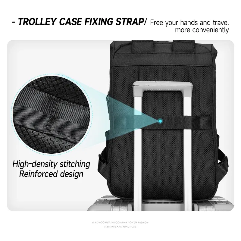 Color: Beige - MOYYI Men Large Waterproof Travel Rucksack Fashion Roll Top Laptop School Backpack Outdoor Climbing Sport Hiking Bag Knapsack