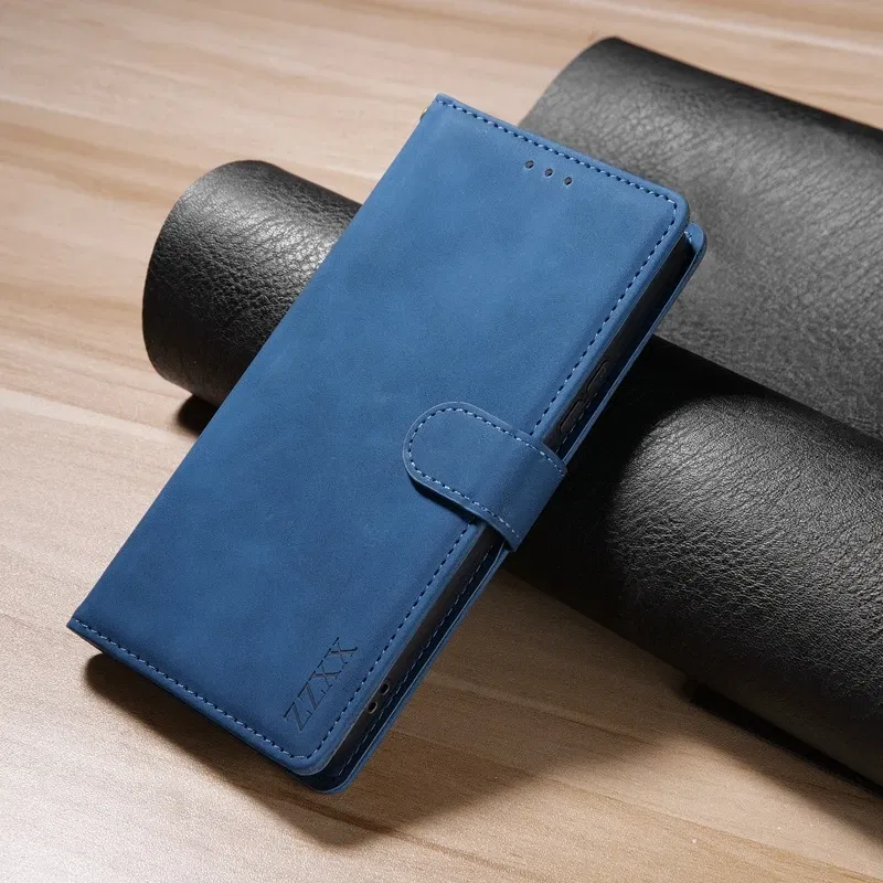Color: Blue, Bundle: Case & Strap, Material: POLYESTER - Wallet Card Slot Holder Magnetic Flip Leather Case For Samsung Galaxy S23 Ultra S22 Plus S21 FE S20 A12 A13 A14 A34 A52 A53 A54