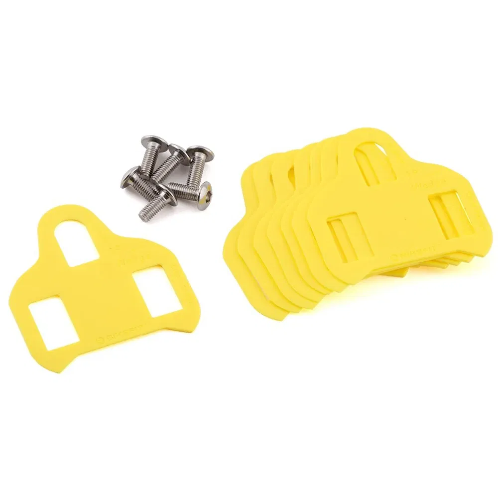 Color: Yellow - BikeFit Cleat Wedges for Shimano Road SPD-SL & MTB SPD ATAC SpeedPlay Crank Bros Cleats 8 pcs/Pack Bike Fitting