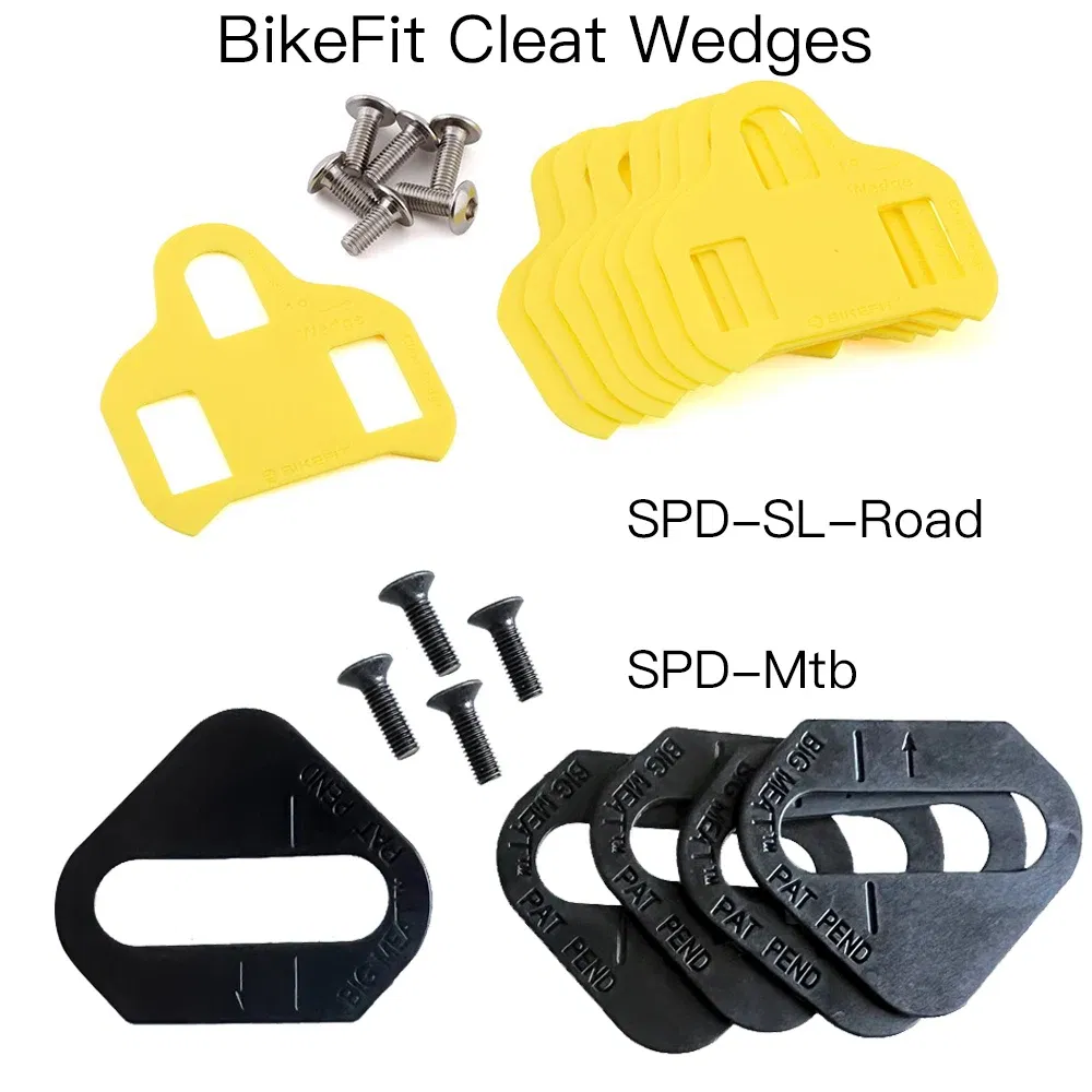 Color: Yellow - BikeFit Cleat Wedges for Shimano Road SPD-SL & MTB SPD ATAC SpeedPlay Crank Bros Cleats 8 pcs/Pack Bike Fitting