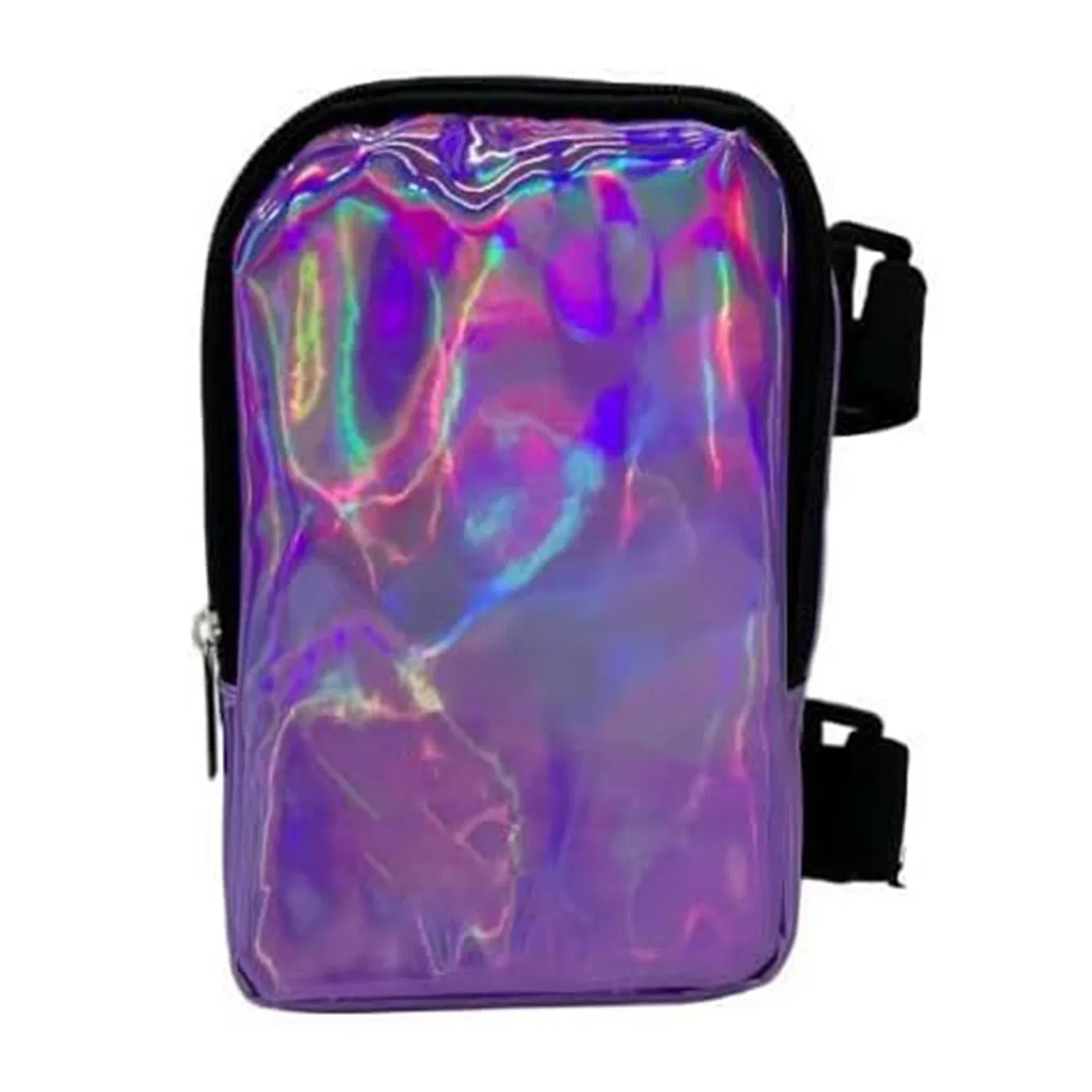 Color: Dark Grey - Women's Holographic Thigh Bag Adjustables Straps Waist Pouch For Outdoor Waterproof Running Waist Bag Sports Mobile Phone Holder