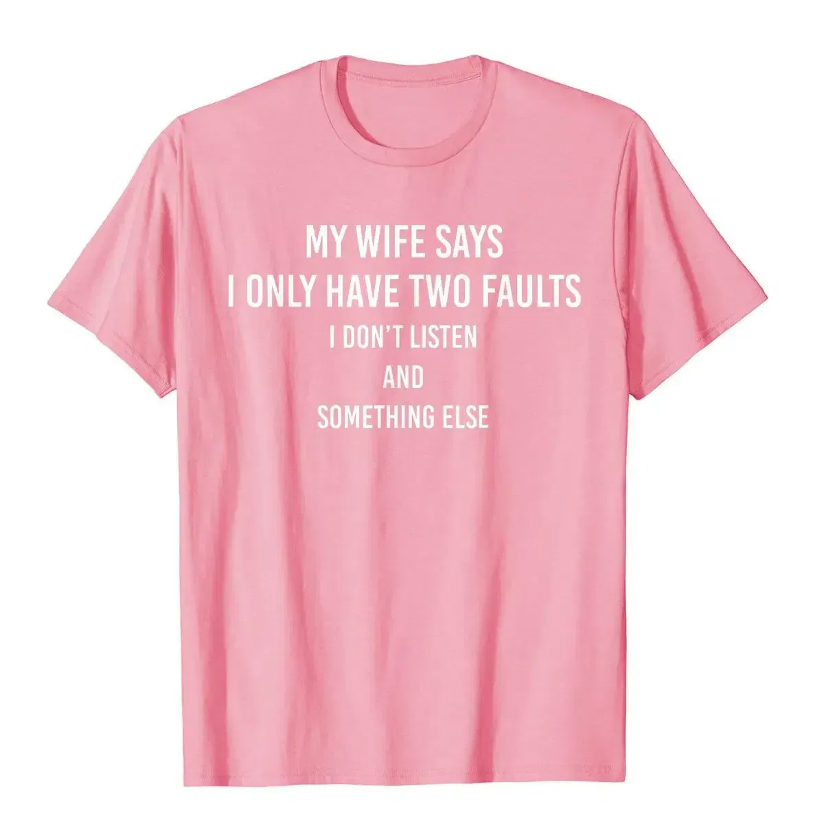 Color: PURPLE, Size: L - My Wife Says I Only Have Two Faults Funny Husband Men Gift T-Shirt T Shirts Funny Funky Cotton Tops & Tees High Street For Male