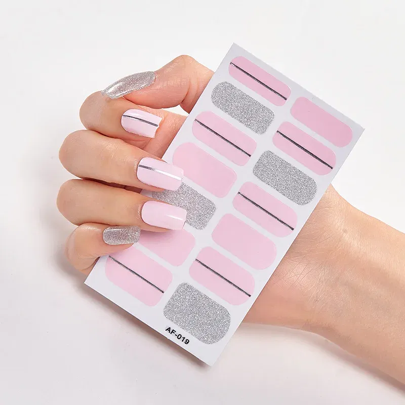 Color: Neon yellow - Solid Colors And Creative Nail Art Decals Plain Stickers Minimalist Design Self Adhesive Designed Nail Tape Nail Strips