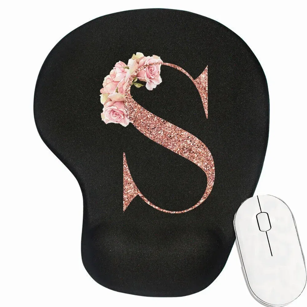 Color: BROWN - Mouse Pad Desk Mat for PC Laptop Ergonomic Non-Slip Mousepads Wrist Pad Rose Gold Series Office Accessories Mouse Mats