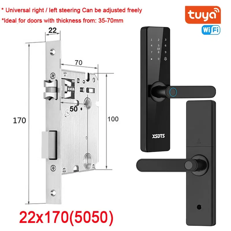 Color: green, Ships From: CHINA - New! Tuya Wifi Electronic Smart Door Lock With Biometric Fingerprint / Smart Card / Password / Key Unlock/ USB Emergency Charge