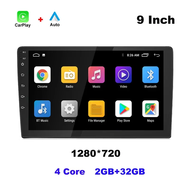 Color: GRAY, Ships From: CHINA - 2 Din Car Radio Carplay 1280*720 Android Auto Universal Multimedia Player GPS WIFI Autoradio Stereo Video System AHD Camera