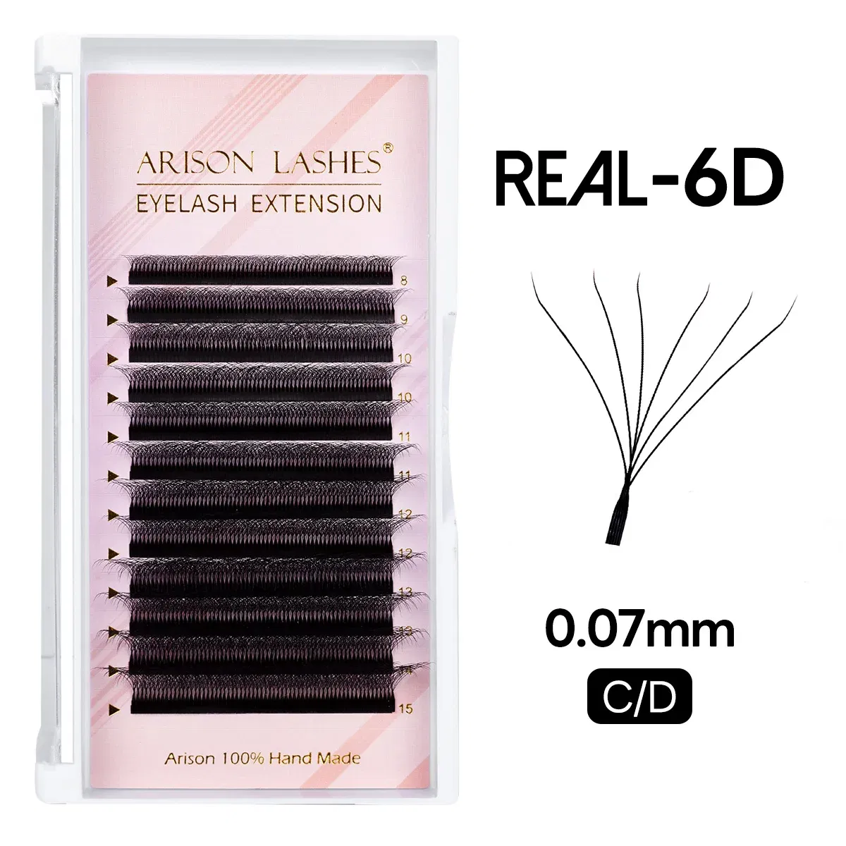 Color: Black & Silver, Curl: D, Thickness: 0.07mm, Length: MIX - ARISON YY Lashes and 3D/4D/5D W Shape Lashes Brasileiro Premade Volume Eyelashes Extension Soft Thin Easily Grafting Extension