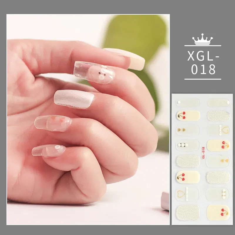 Color: MULTI - Shiny New Year Nail Sticker Self Adhesive Decor Sticker Nail Wraps Glitter Nail Polish Sticker Waterproof Christmas Nail Sticker