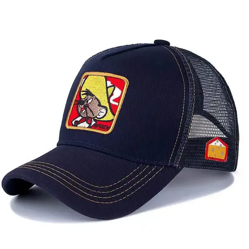 Color: Champagne - High Quality Disney Styles Anime Cartoon Snapback Cotton Baseball Cap Men Women Hip Hop Dad Mesh Hat Trucker Hat Dropshipping