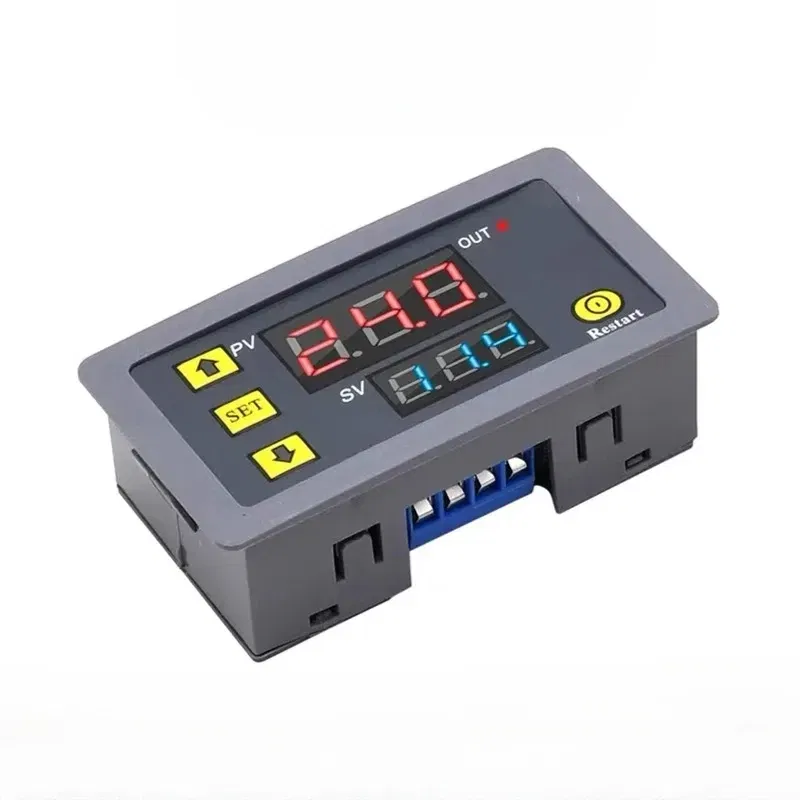 Color: Beige - T3230 220V24V12V Digital Time Delay Relay Dual LED Display Cycle Timer Control Switch Adjustable Timing Relay Time Delay Switch