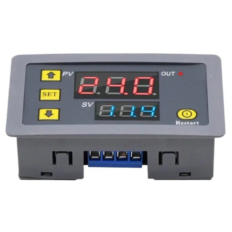 Color: Beige - T3230 220V24V12V Digital Time Delay Relay Dual LED Display Cycle Timer Control Switch Adjustable Timing Relay Time Delay Switch