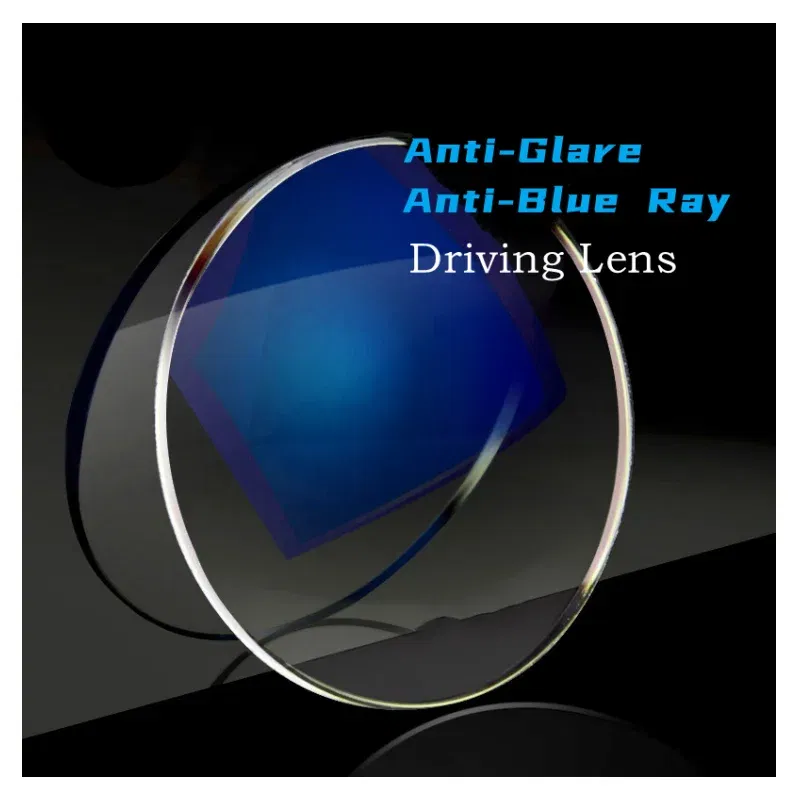 Lenses Color: Blue, Lens Index: 1.74 - MOMOJA 1.56/1.61/1.67/1.74 Anti-blue Light Anti-glare Anti-scratch Computer Driving Myopia Hyperopia Astigmatism Optical Lenses