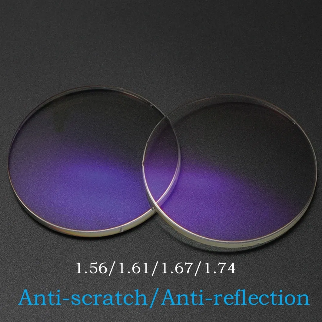 Lenses Color: Blue, Lens Index: 1.74 - MOMOJA 1.56/1.61/1.67/1.74 Anti-blue Light Anti-glare Anti-scratch Computer Driving Myopia Hyperopia Astigmatism Optical Lenses