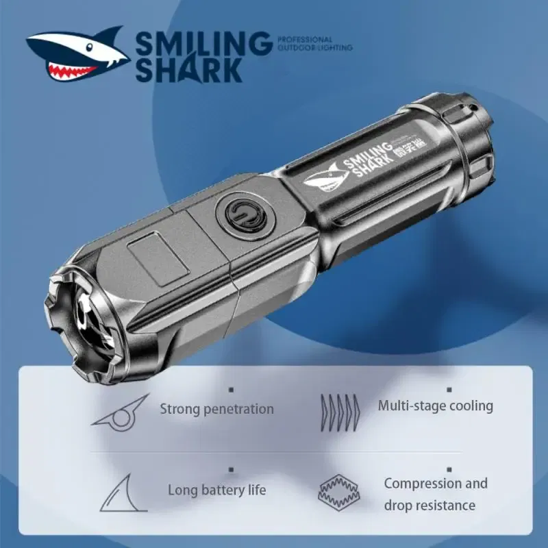 Emitting Color: Blue - Powerful LED Flashlight Rechargeable USB 18650 Waterproof Zoom Fishing Hunting 100000 Lumens Tactical Flashlight LED Flashlight