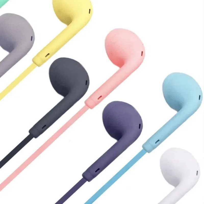 10pcs Portable Sport 8 Colors Earphone Wired Super Bass With Built-in Microphone 3.5mm In-Ear Wired Hands Free For Smartphones