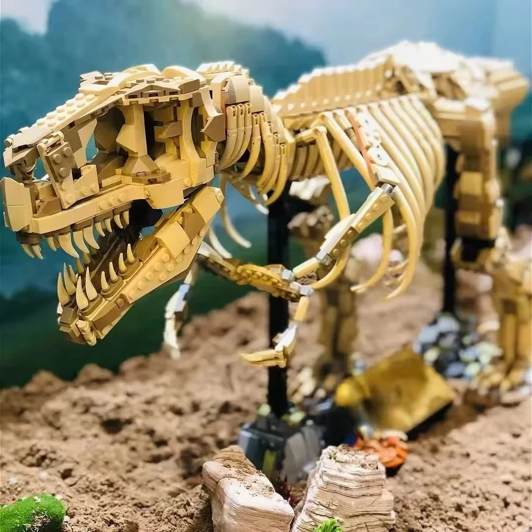 2025 new Dinosaur Park series Dinosaur Fossil Tyrannosaurus Compatible Set Assembly building blocks display toys children Adult