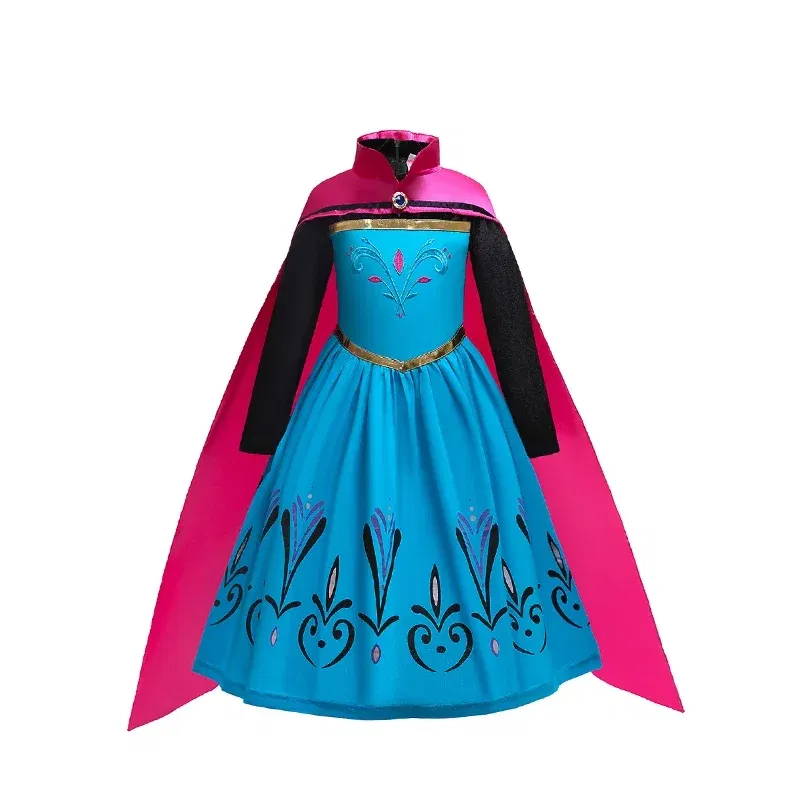 Color: army green, Kid Size: 14 - Disney Kids Girls Cosplay Frozen Elsa Anna Princess Dress Girl Mesh Ball Gown Carnival Birthday Clothes Snow Queen Elsa Costume