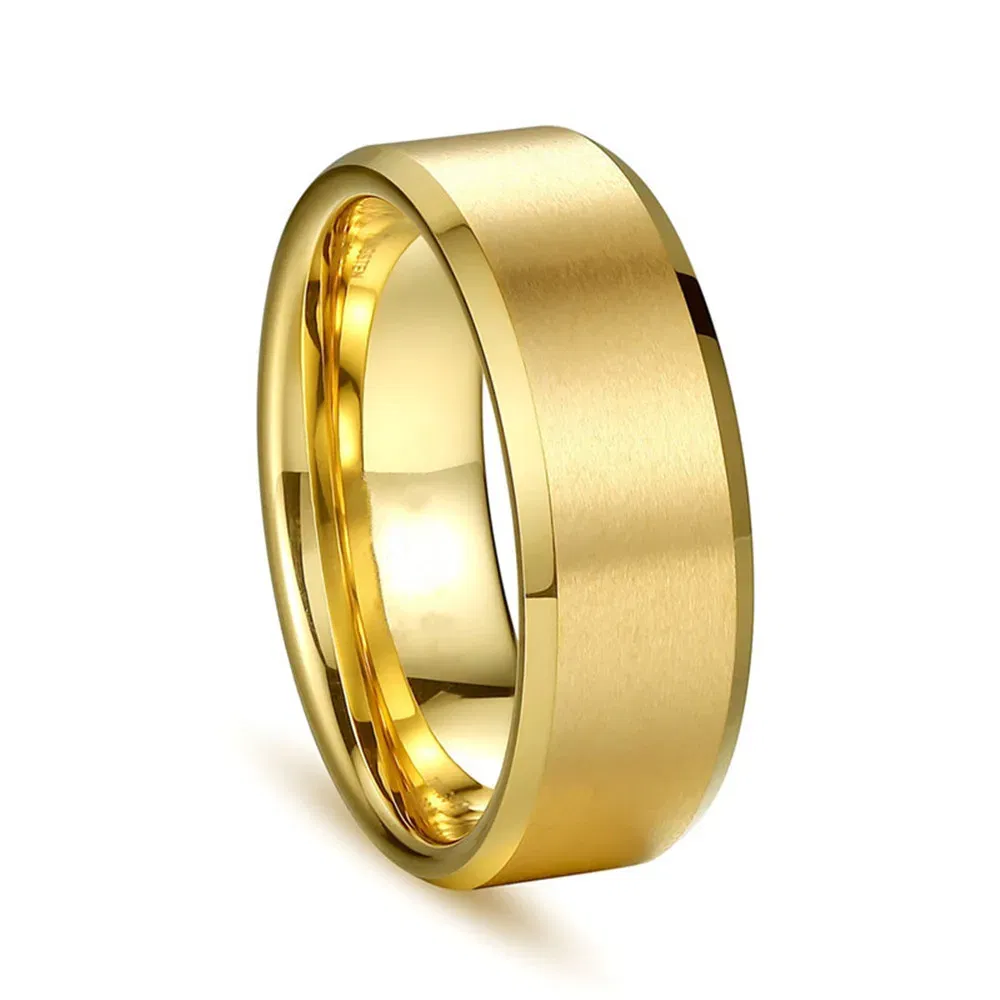 Main Stone Color: Black, Ring Size: 6 - JUCHAO Classic Ring Men Titanium Black Men Jewelry Wedding Bands Boyfriend Gift Dropshipping