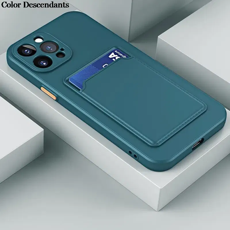 Color: Dark Grey, Material: aluminum - Card Holder Wallet Case For Samsung A13 5G Cases For Samsung Galaxy A13 A 13 13A Shockproof Liquid Silicone Cover