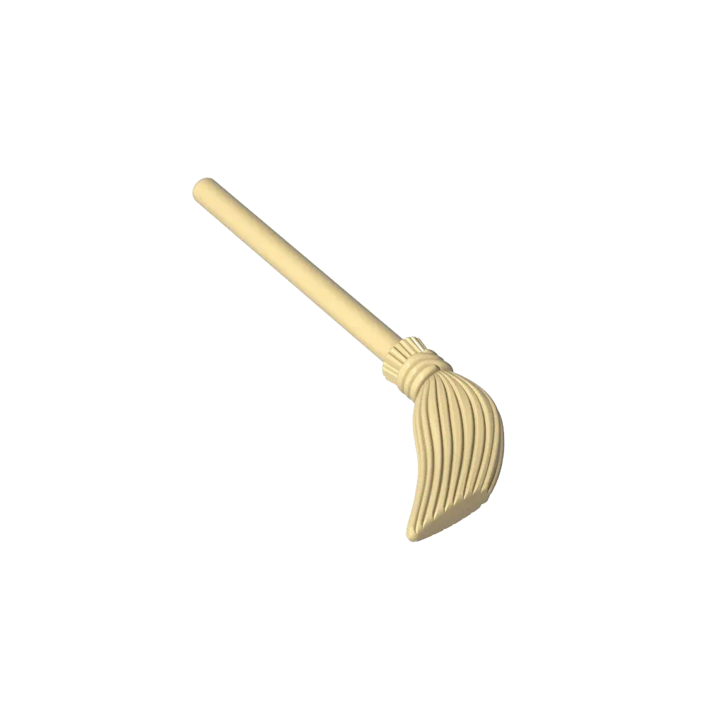 Color: Wood - Gobricks GDS-2075 Equipment Brush / Broom compatible with lego 4332 Assembles Building Blocks children's toys