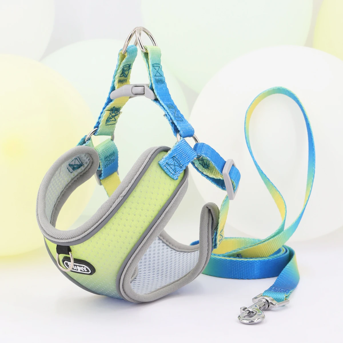 Size: M, Color: Blue - Supet Pet Step-in Dog Harness, Adjustable Reflective Soft Dog Harness, Breathable Dog Vest Harness for Cats Puppy