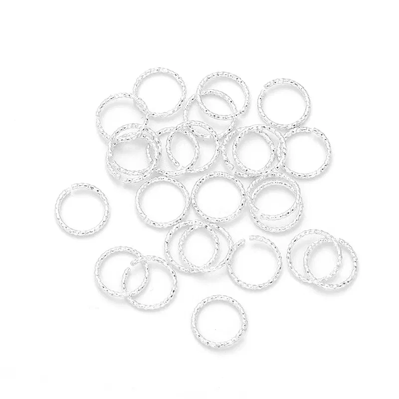 Color: Orange - 20Pcs 4/6/8/10mm Silver/14K Gold Plated Brass Jump Rings Open Loops for Earring Bracelet Necklace DIY Jewelry Making Findings