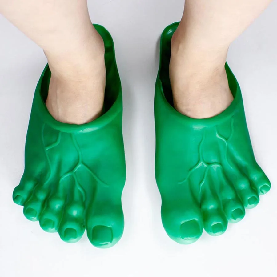 Color: black - Funny Slippers Man Women Footwear Shoes Fashion Outdoor Beach Couple Slippers Role Playing Bigfoot Amazing Sandals Of The Hulk