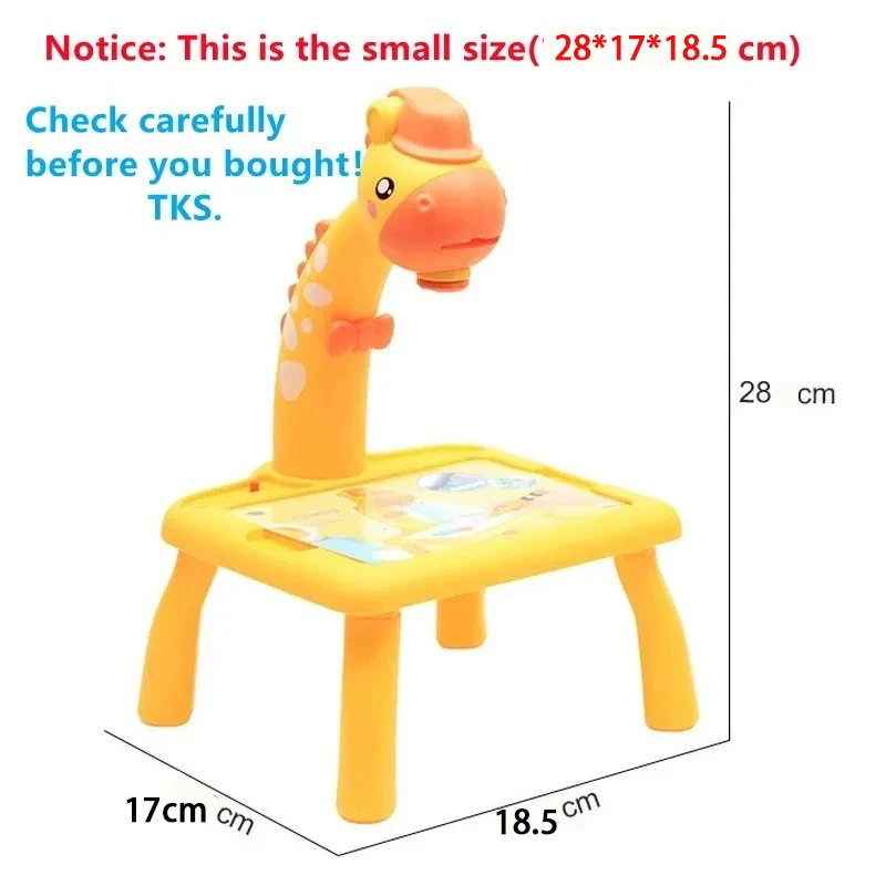 Color: Yellow - Children led projector drawing table toy painting set table educational board learning tools painting toys for children