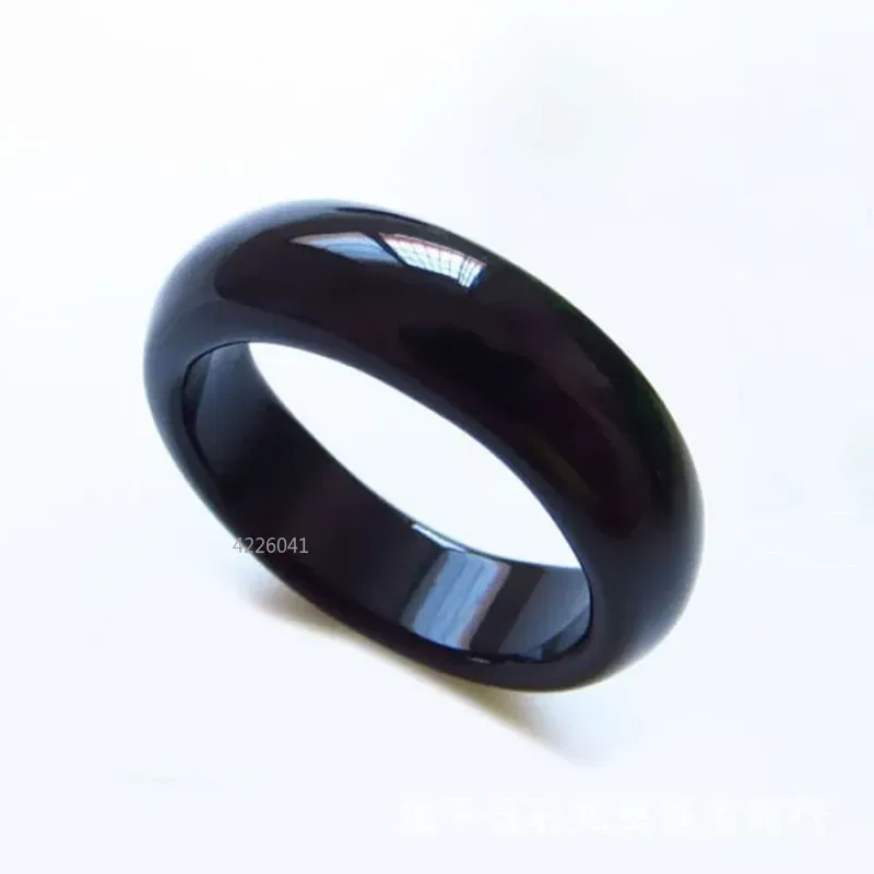 Main Stone Color: black - Natural Chalcedony Hand-carved Jade Ring Fashion Jewelry Gift Jade Rings Various Colors Lovers Gemstones Accessories Wholesale