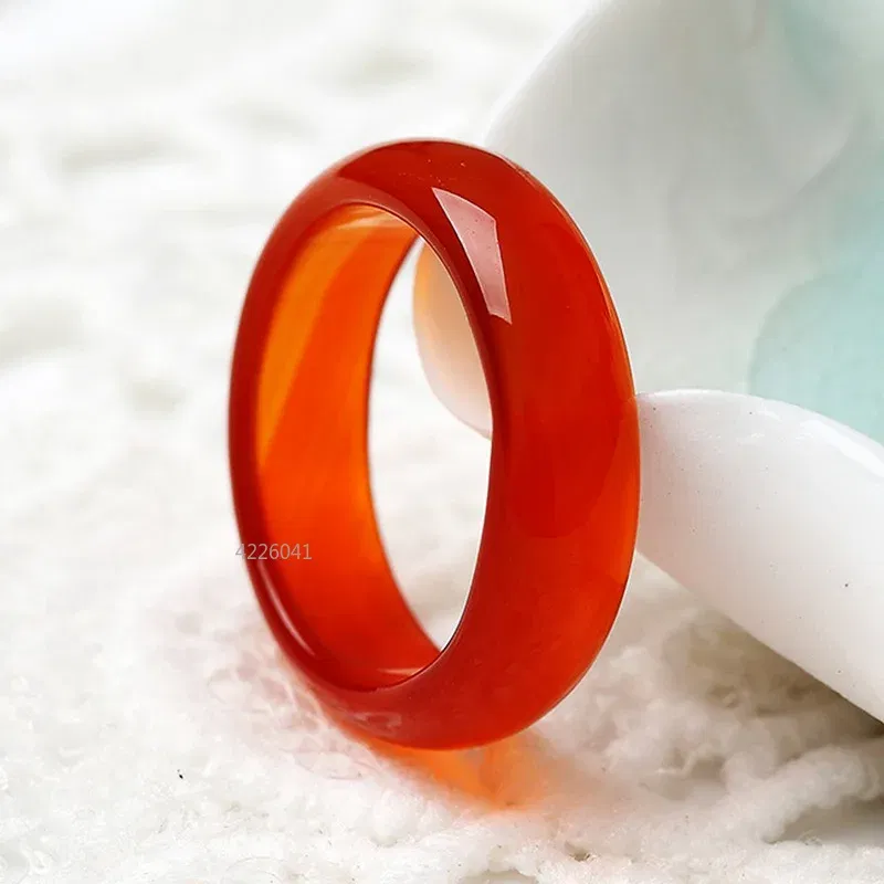 Main Stone Color: black - Natural Chalcedony Hand-carved Jade Ring Fashion Jewelry Gift Jade Rings Various Colors Lovers Gemstones Accessories Wholesale