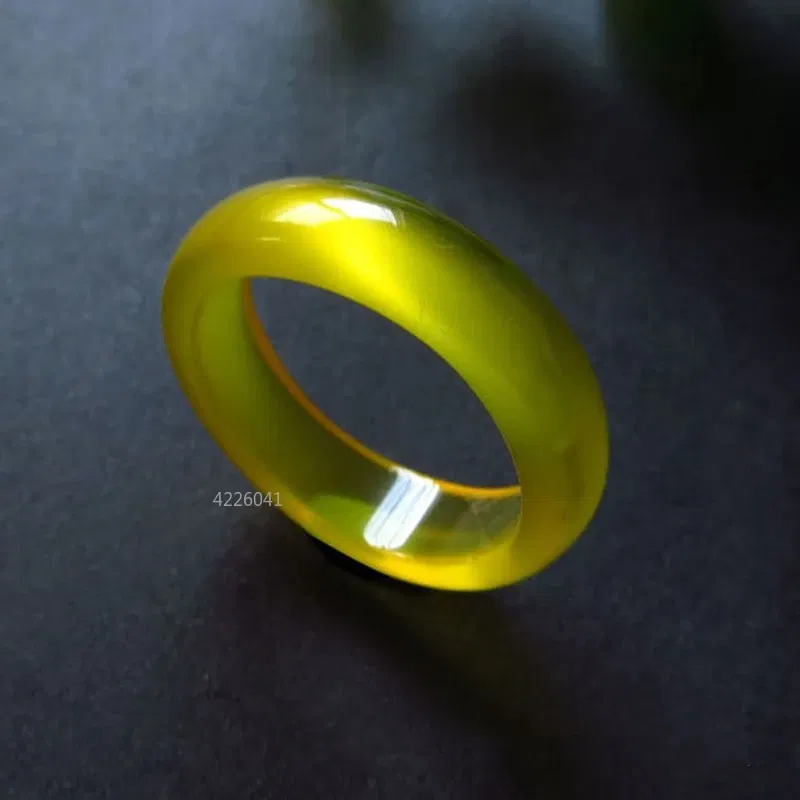 Main Stone Color: black - Natural Chalcedony Hand-carved Jade Ring Fashion Jewelry Gift Jade Rings Various Colors Lovers Gemstones Accessories Wholesale