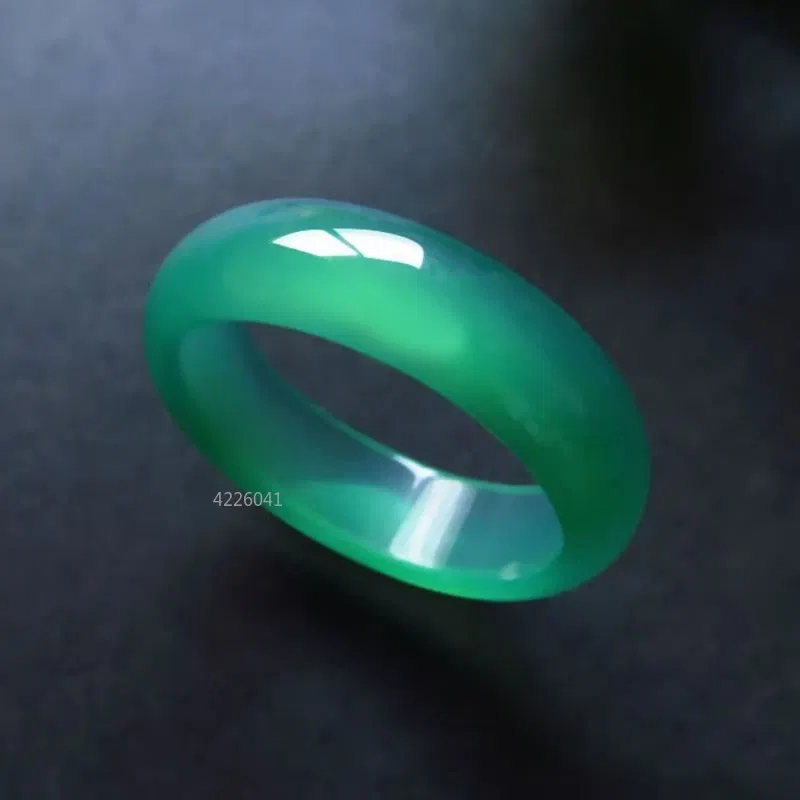 Main Stone Color: black - Natural Chalcedony Hand-carved Jade Ring Fashion Jewelry Gift Jade Rings Various Colors Lovers Gemstones Accessories Wholesale