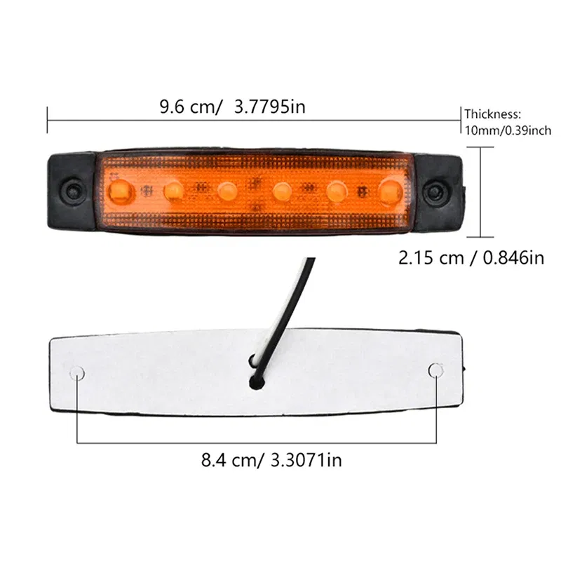 Emitting Color: green - 1Pcs Truck Trailer Side Marker Indicators clearance Light Car Brake Rear Highlight Tail Light 6LED 12V/24V Warning Signal Lamp